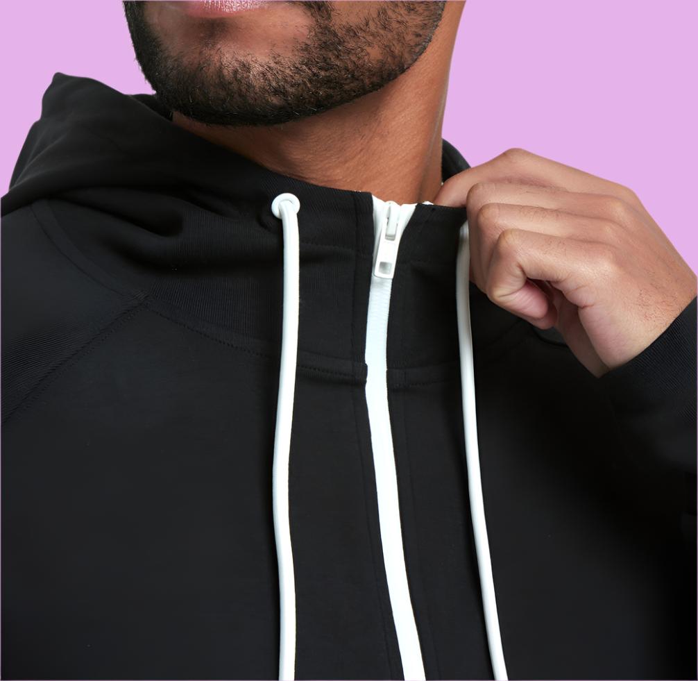 GYM+COFFEE - Chill Zip Hoodie - Black
