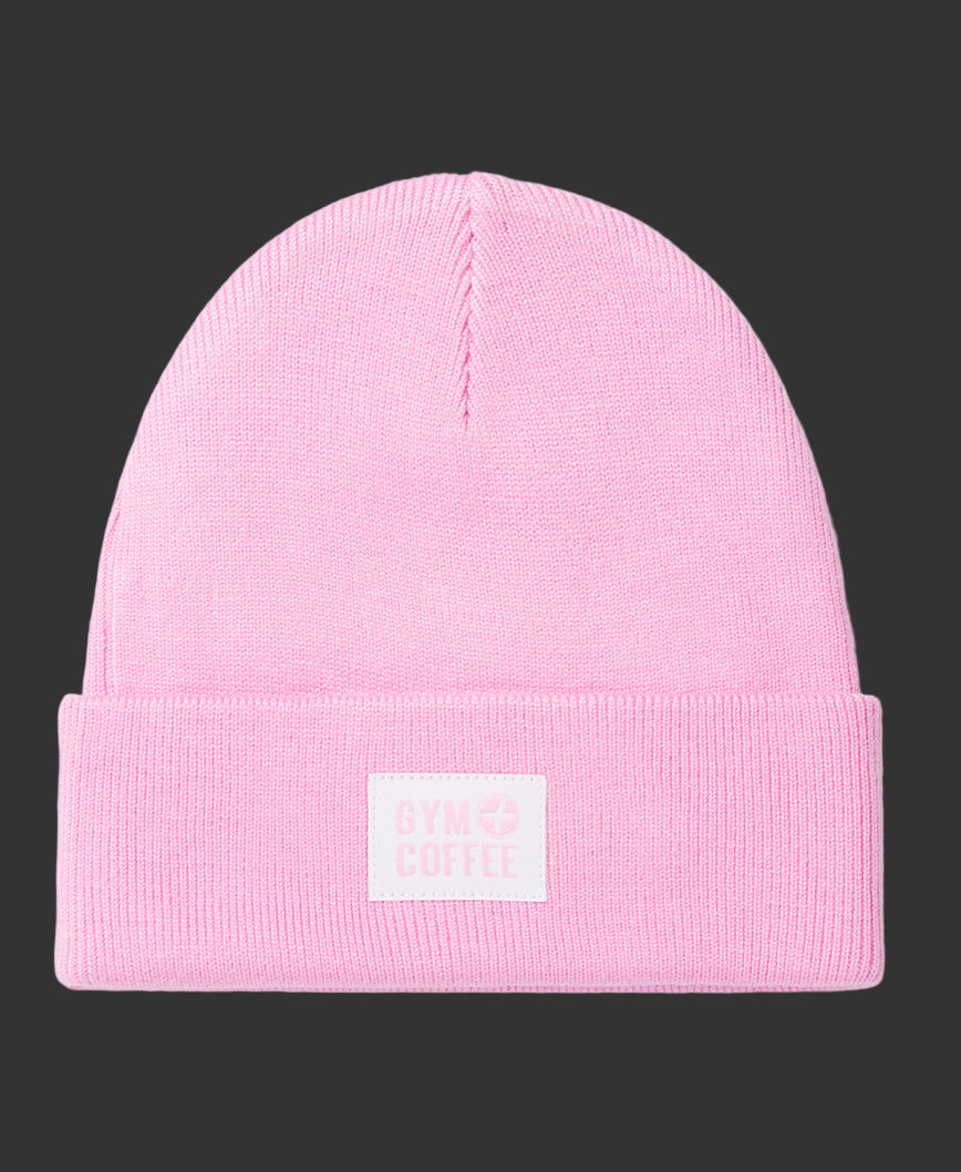 GYM+COFFEE KNIT BEANIE - Candy Pink
