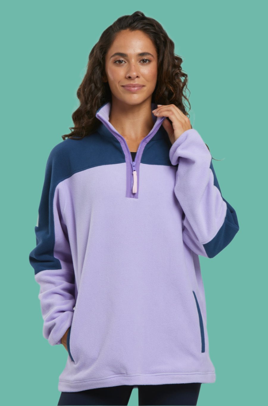 GYM+COFFEE - Half Zip Polar Fleece - Lilac