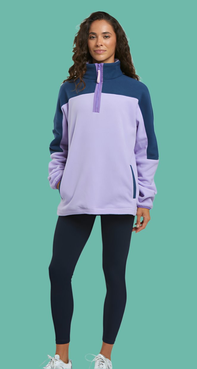 GYM+COFFEE - Half Zip Polar Fleece - Lilac