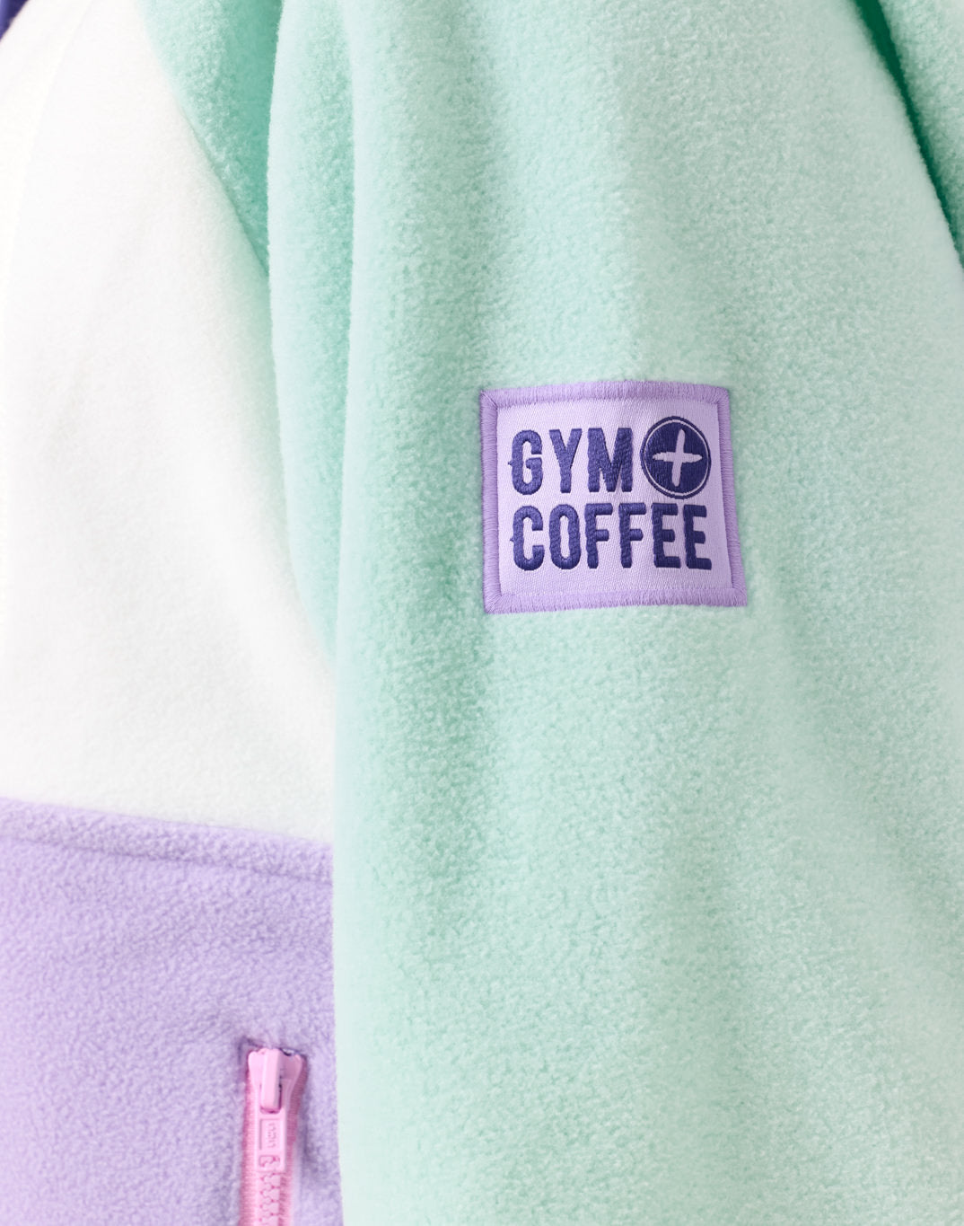 GYM+COFFEE Snap Polar Fleece - Lilac/Mint