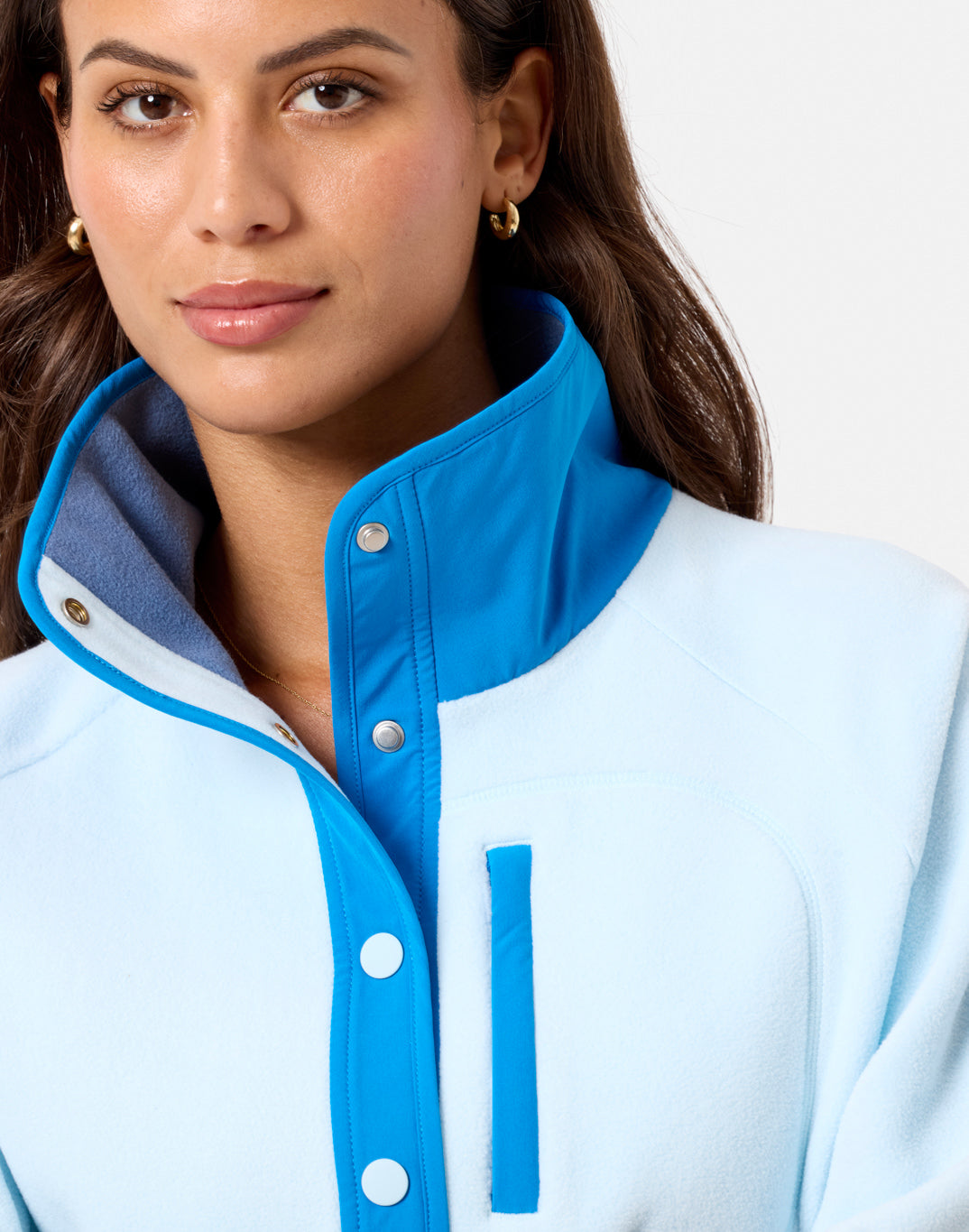 GYM+COFFEE SNAP POLAR FLEECE - Oasis Light Blue