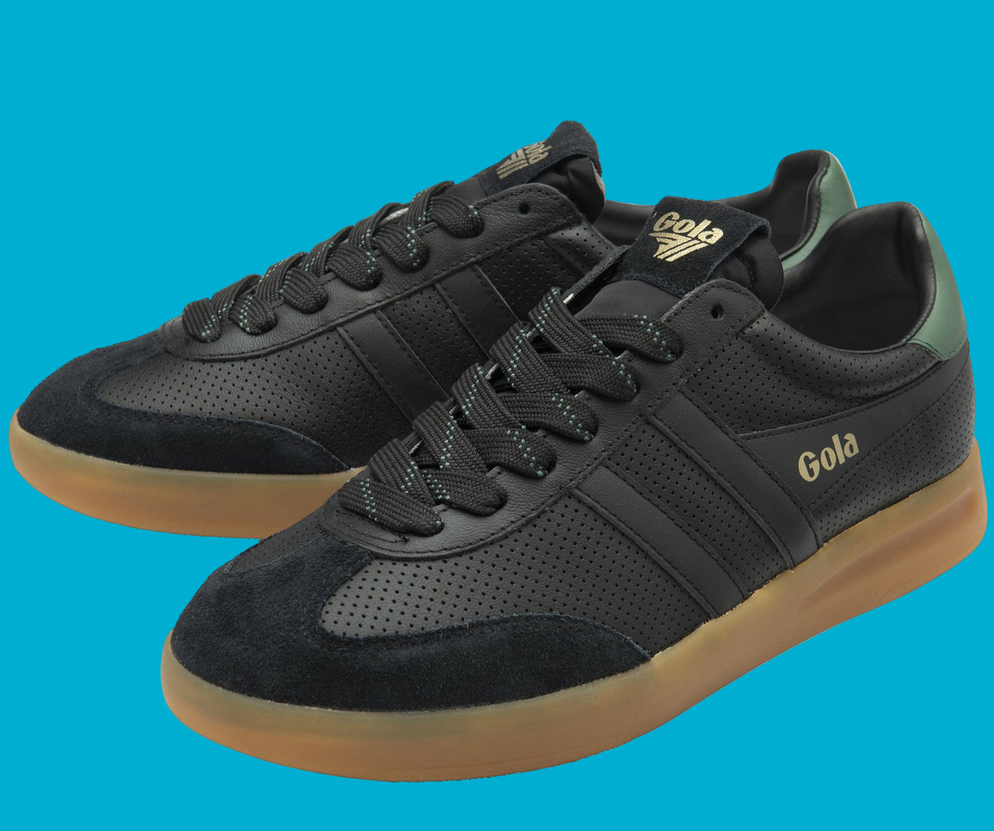 GOLA CYCLONE LEATHER - Black/Green/Gum