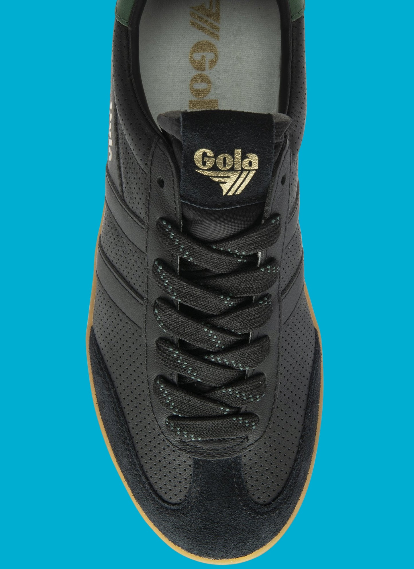GOLA CYCLONE LEATHER - Black/Green/Gum