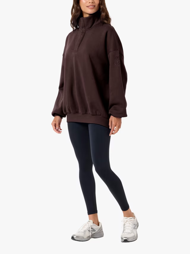 GYM+COFFEE SNAP COLLAR SIERRAFLEECE - Mocha Bean