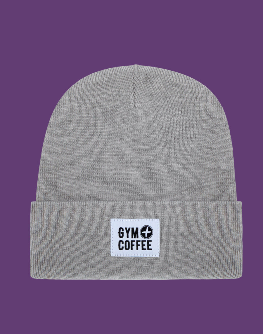 GYM+COFFEE KNIT BEANIE - Grey