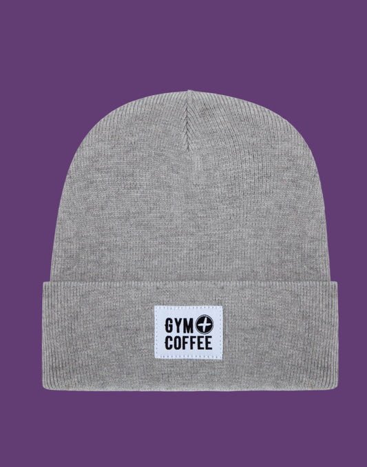 GYM+COFFEE KNIT BEANIE - Grey