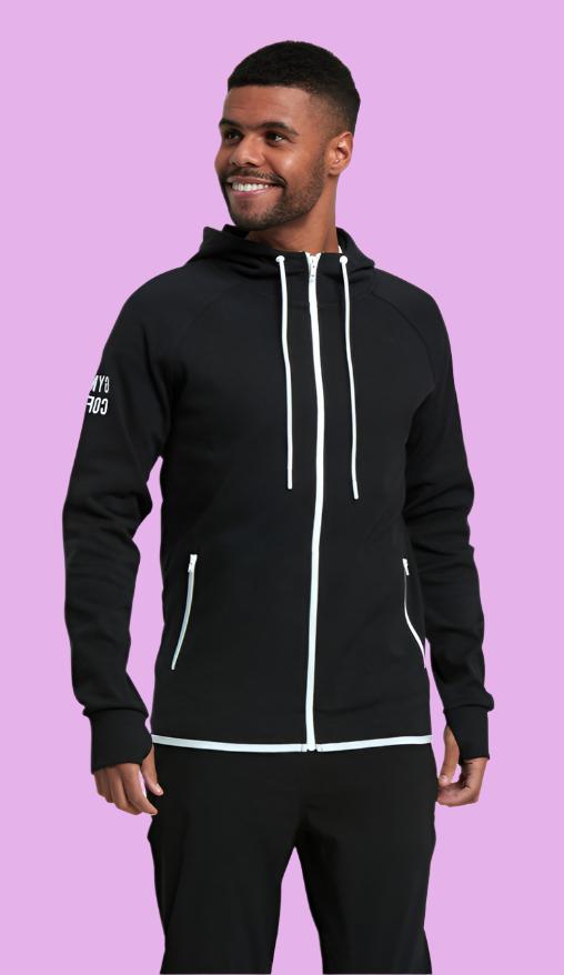 GYM+COFFEE - Chill Zip Hoodie - Black