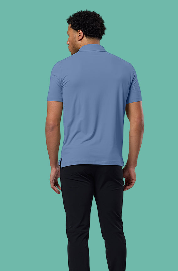 GYM+COFFEE POLO TEE - Oasis Blue