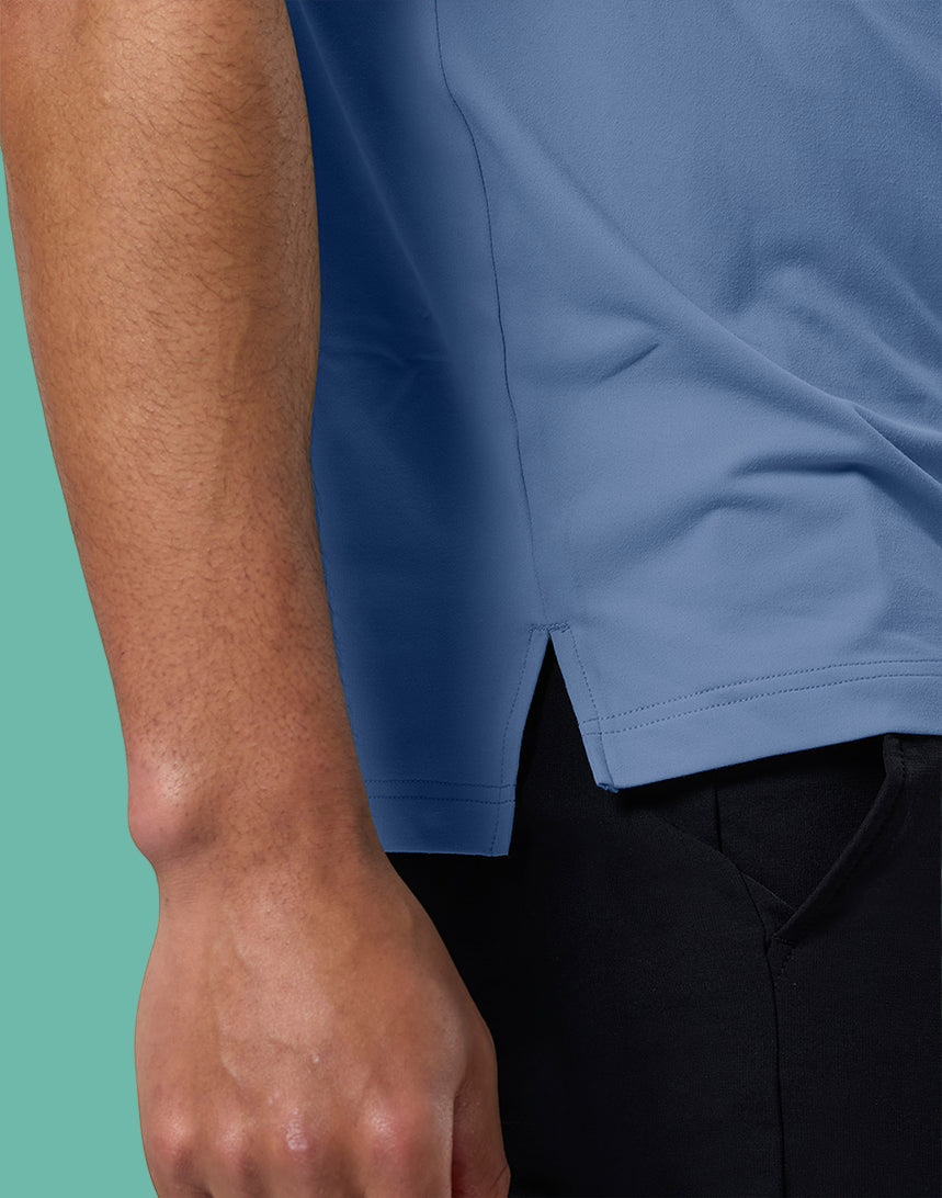 GYM+COFFEE POLO TEE - Oasis Blue