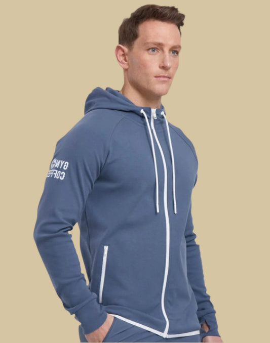 GYM+COFFEE - Chill Zip Hoodie - Thunder Blue