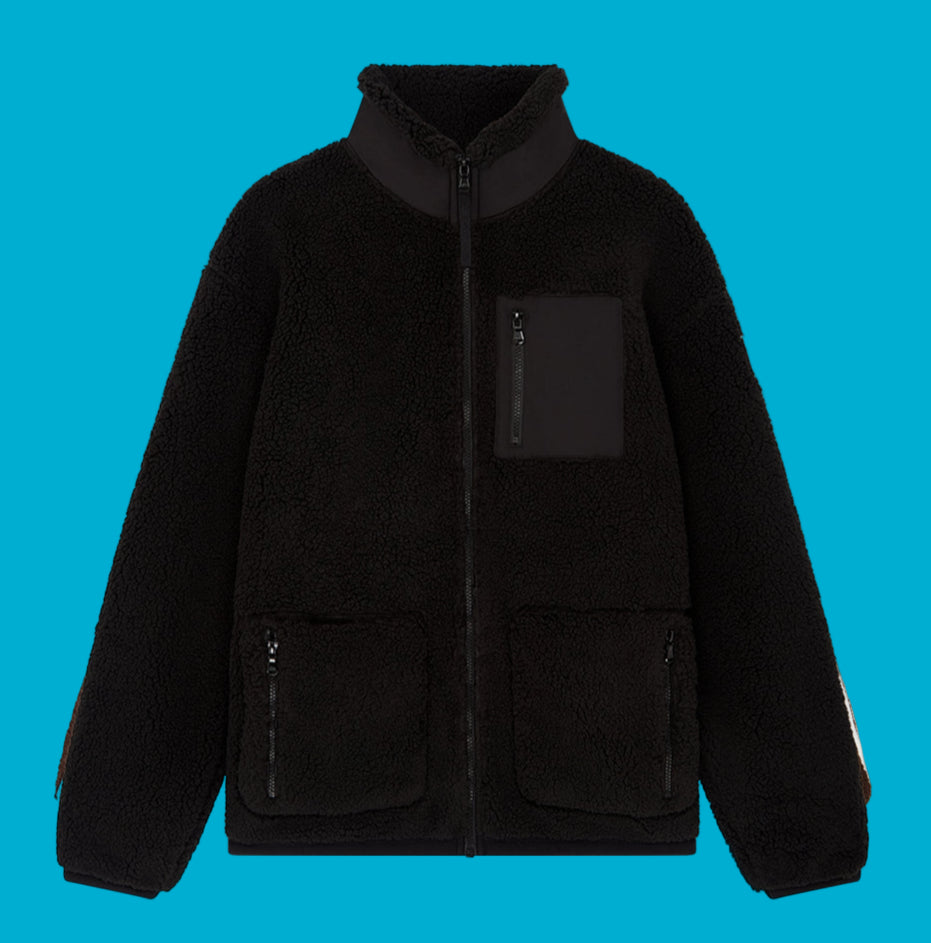 GYM+COFFEE INDUSTRY FLEECE JACKET - Black