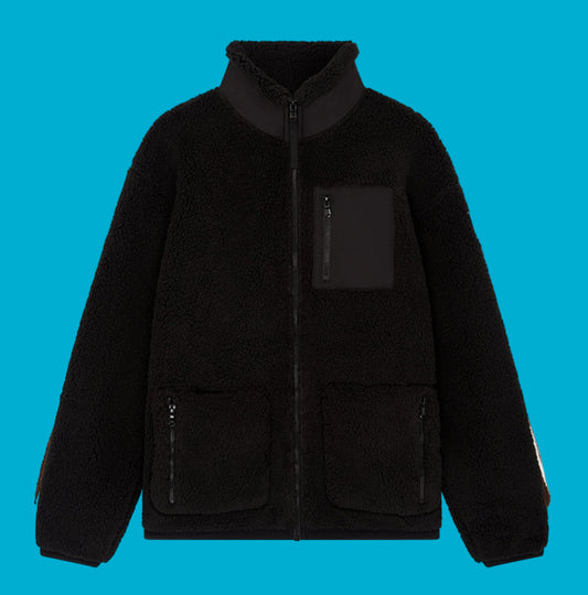 GYM+COFFEE INDUSTRY FLEECE JACKET - Black