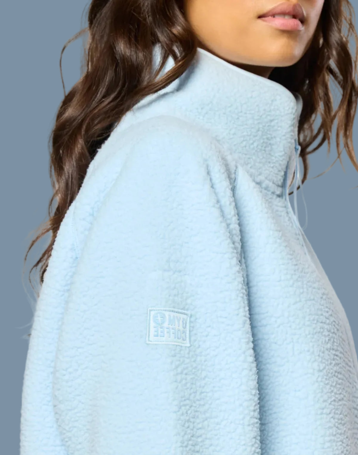 GYM+COFFEE Horizon Longline Half Zip - Glacial Blue