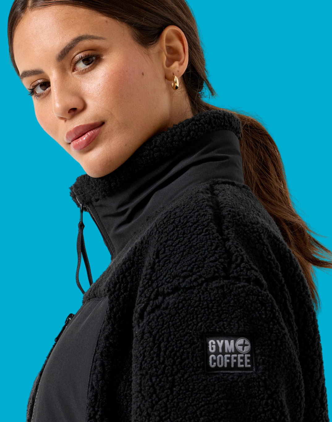 GYM+COFFEE INDUSTRY FLEECE JACKET - Black