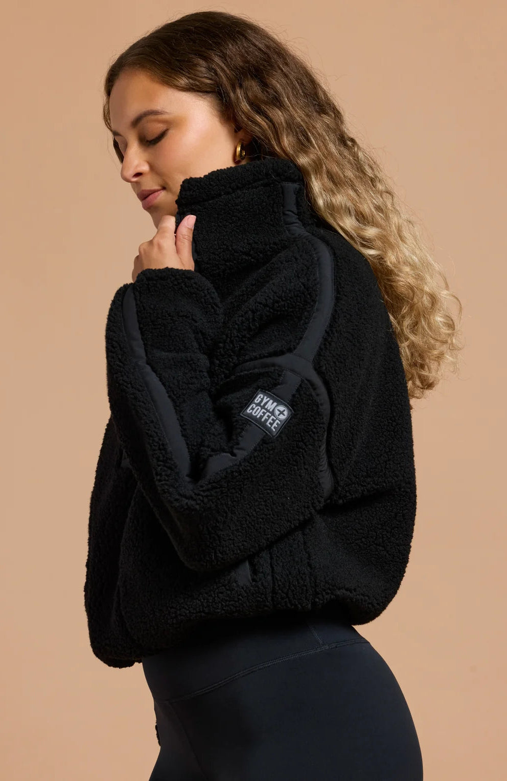 GYM+COFFEE Industry Fleece Half Zip - Deep Black