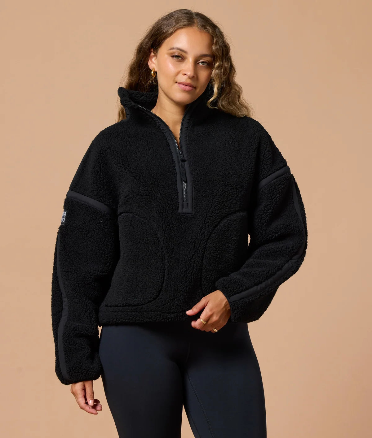 GYM+COFFEE Industry Fleece Half Zip - Deep Black