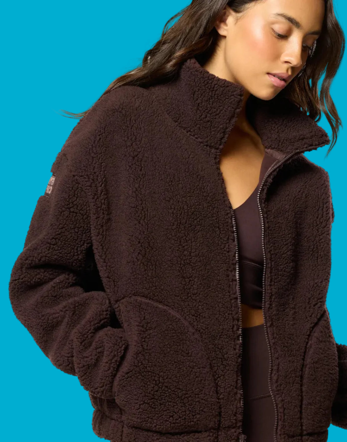 GYM+COFFEE MOCHA BEAN FULL ZIP FLEECE