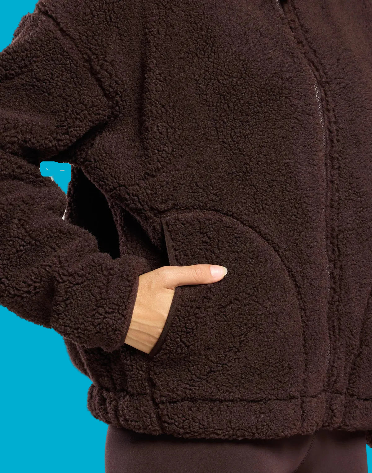 GYM+COFFEE MOCHA BEAN FULL ZIP FLEECE