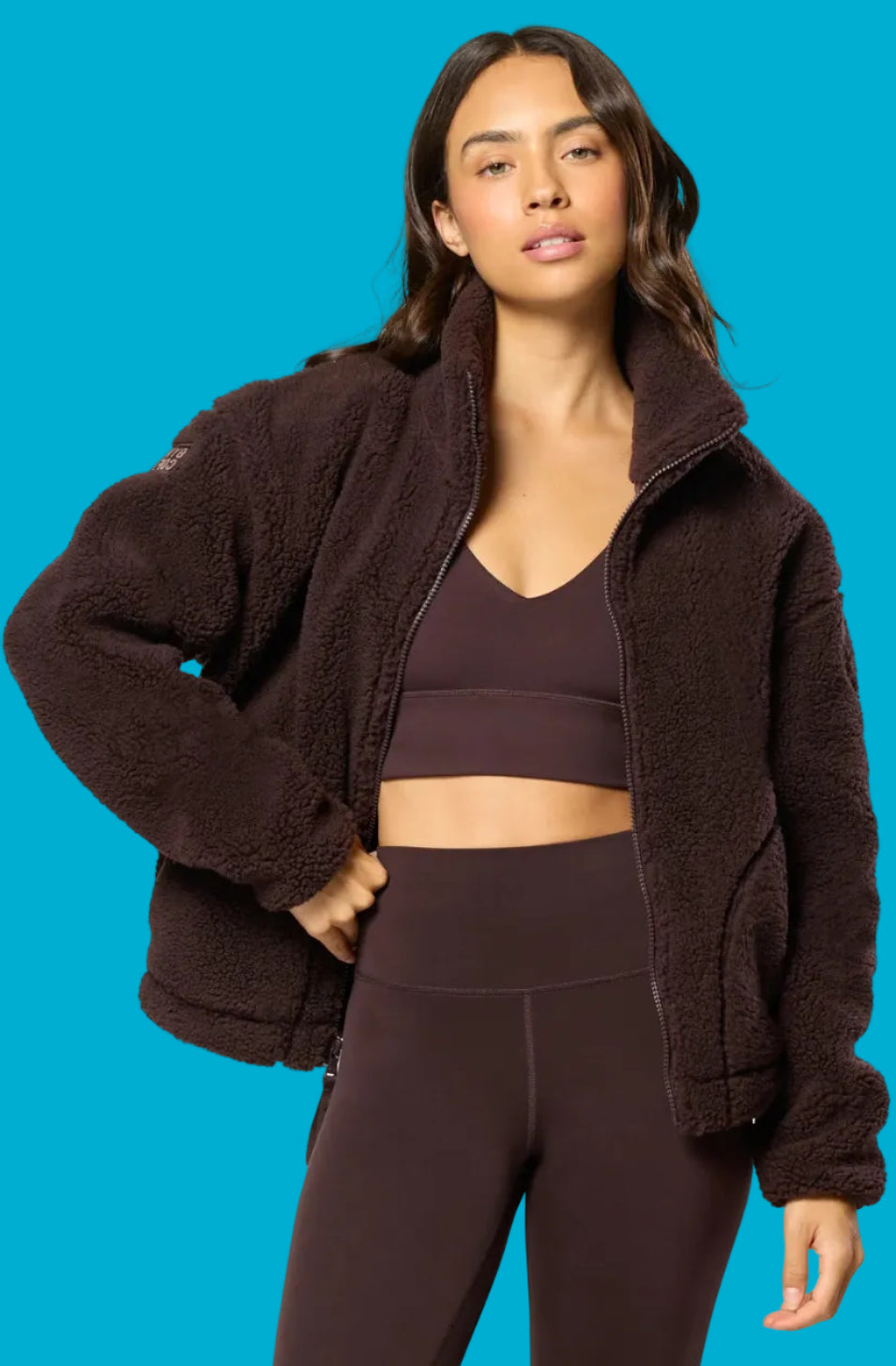 GYM+COFFEE MOCHA BEAN FULL ZIP FLEECE