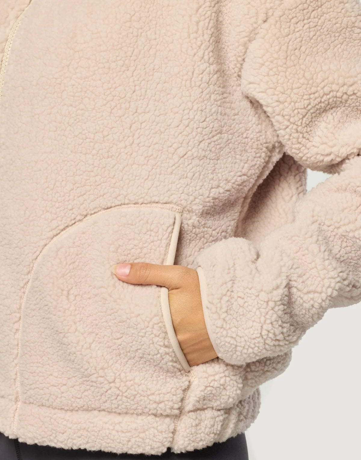 GYM+COFFEE Industry Fleece High Collar Jacket - Natural