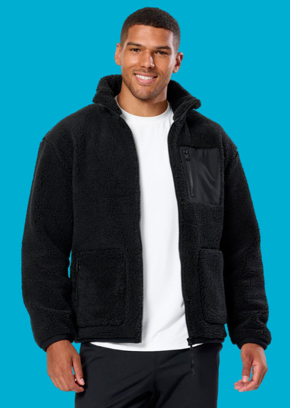 GYM+COFFEE INDUSTRY FLEECE JACKET - Black