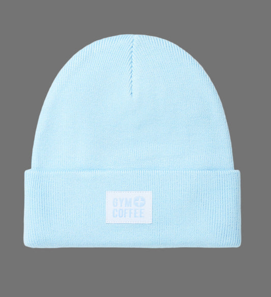 GYM+COFFEE KNIT BEANIE - Baby Blue