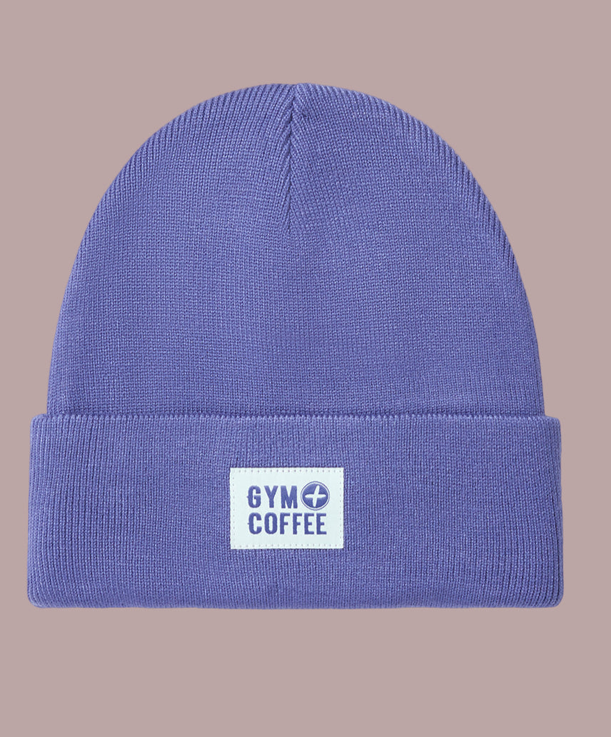 GYM+COFFEE KNIT BEANIE - Purple
