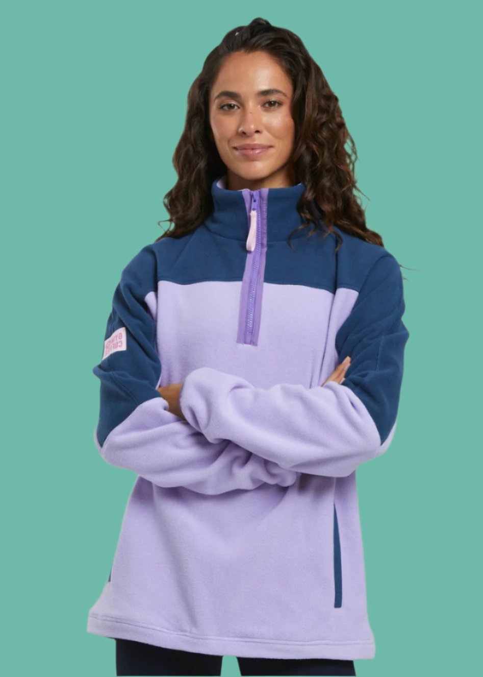 GYM+COFFEE - Half Zip Polar Fleece - Lilac