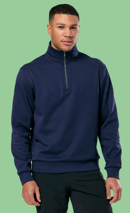 GYM+COFFEE CLUBHOUSE HOODIE- Twilight Navy - 1/4 Zip