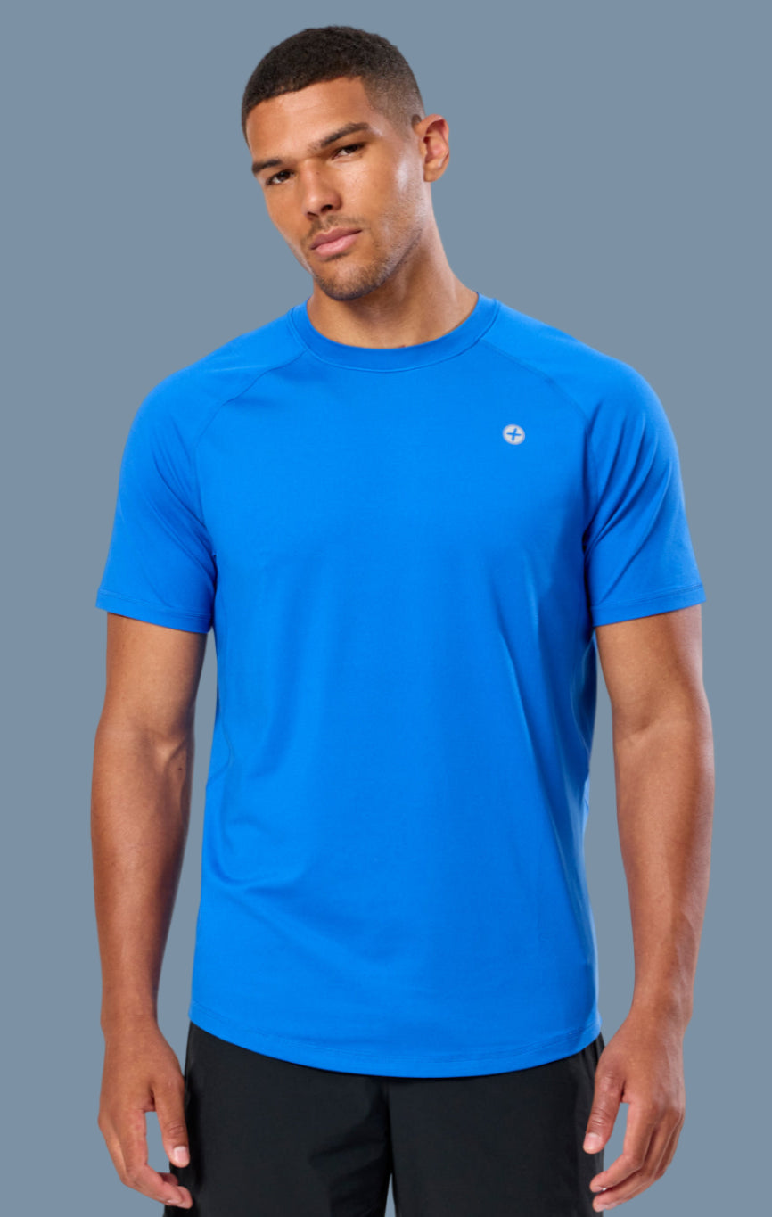 GYM+COFFEE RELENTLESS TEE - Azure Blue