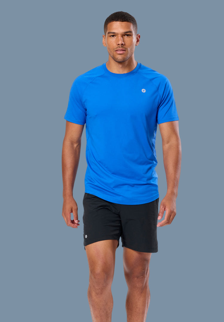 GYM+COFFEE RELENTLESS TEE - Azure Blue