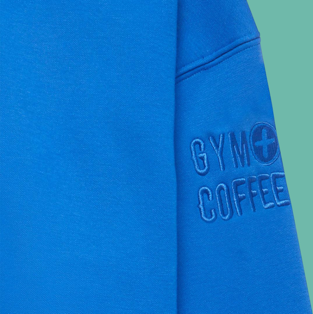 GYM+COFFEE SNAP COLLAR SIERRA SWEATSHIRT - Azure Blue