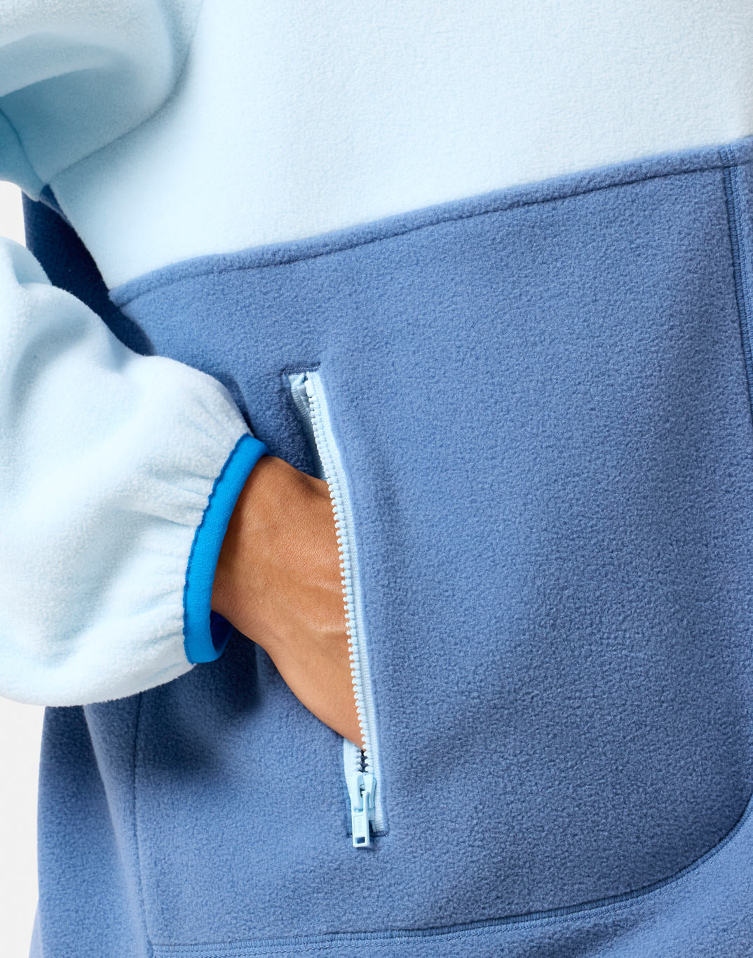 GYM+COFFEE SNAP POLAR FLEECE - Oasis Light Blue
