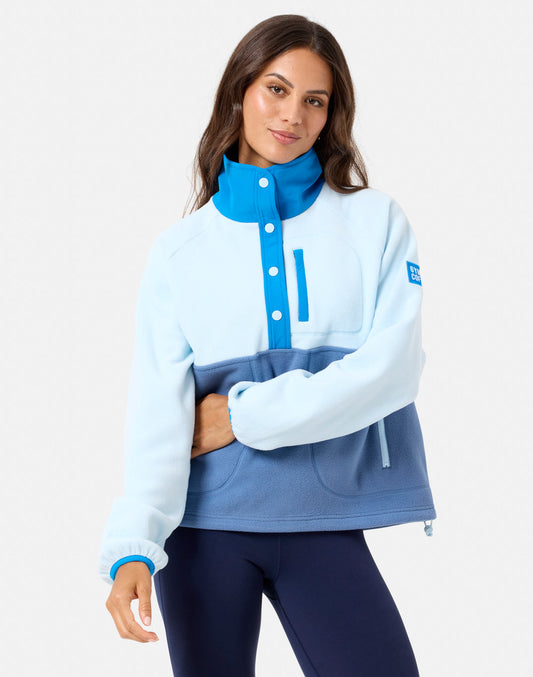 GYM+COFFEE SNAP POLAR FLEECE - Oasis Light Blue