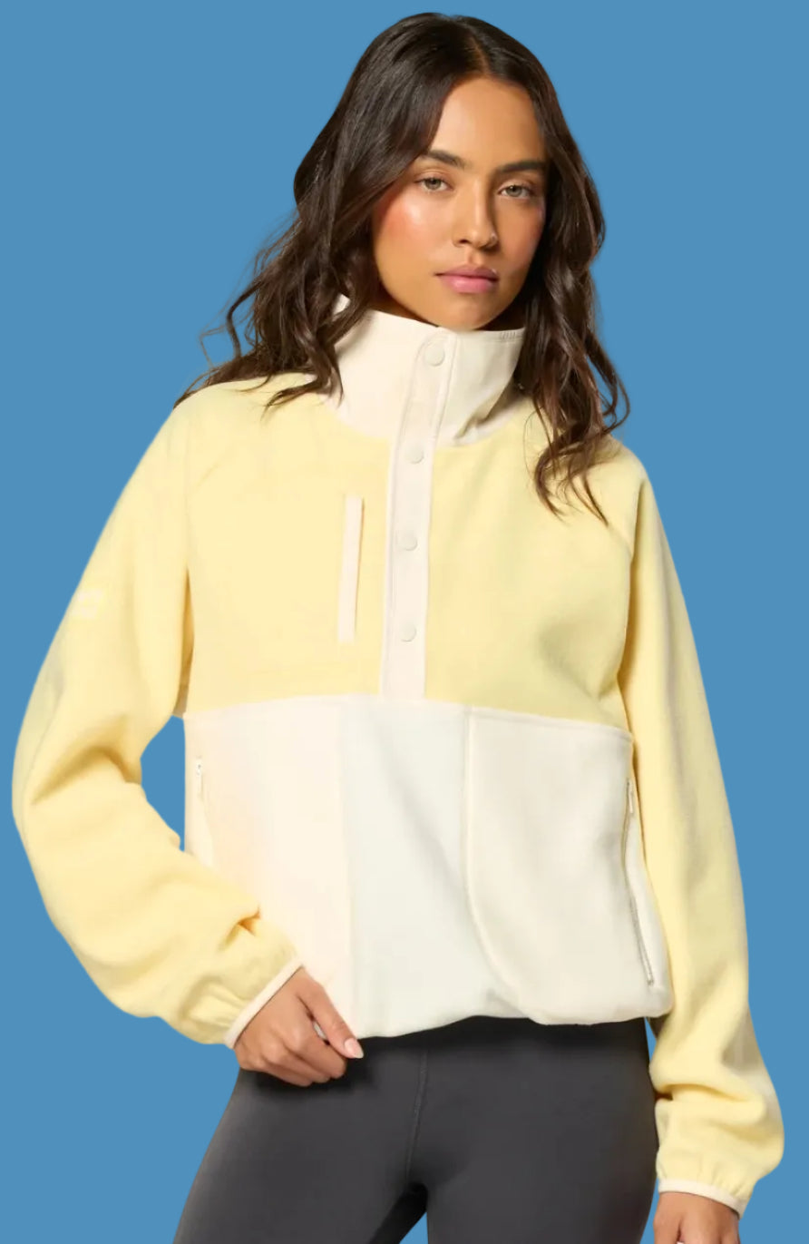 GYM+COFFEE Snap Polar Fleece - Pale Vanilla