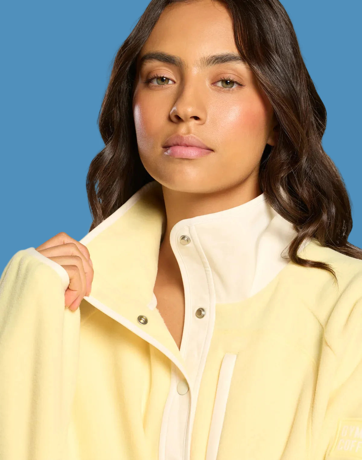GYM+COFFEE Snap Polar Fleece - Pale Vanilla