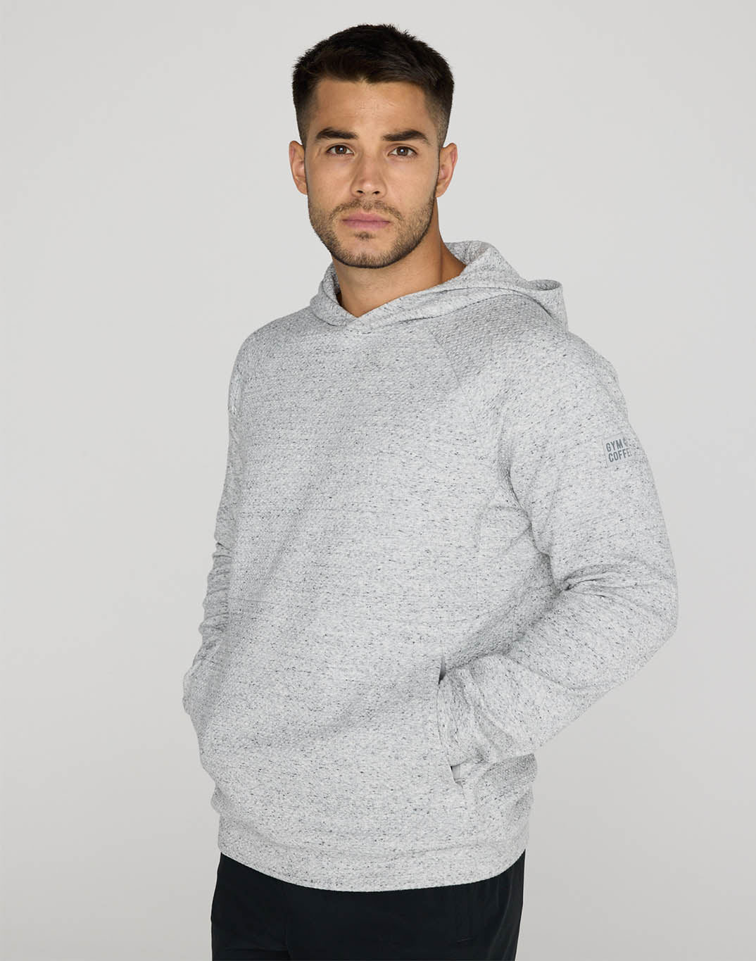 GYM=COFFEE TEXTURED HOODIE - GREY