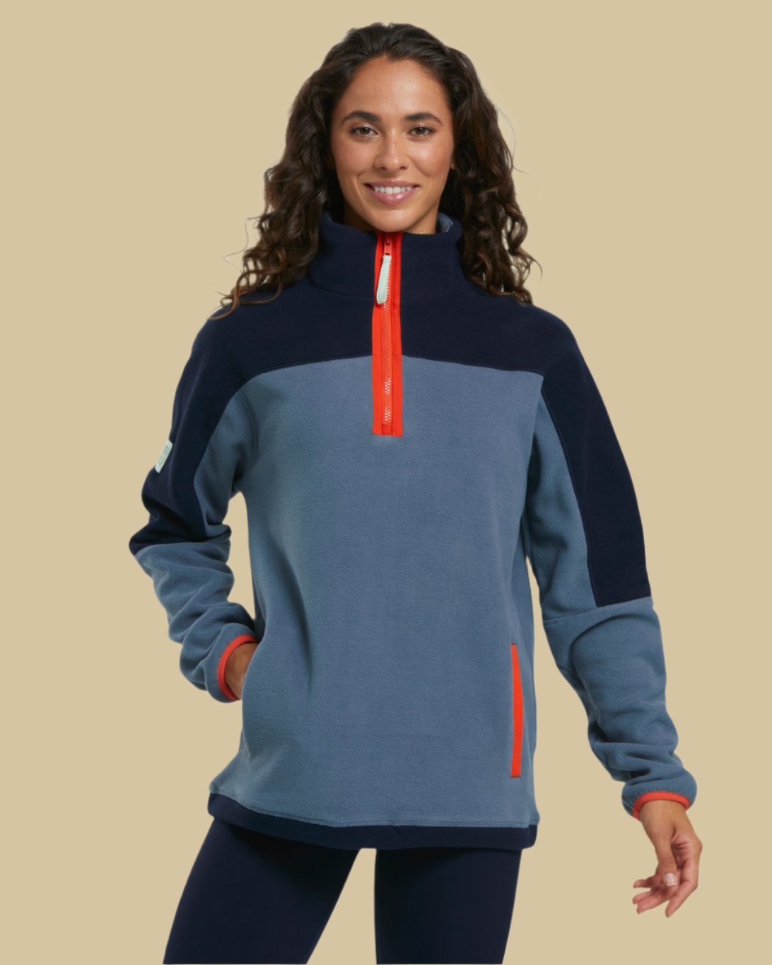 GYM+COFFEE -  Half Zip Fleece - Stone Blue