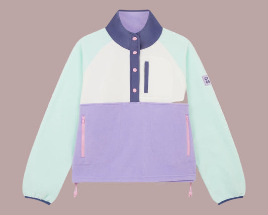 GYM+COFFEE Snap Polar Fleece - Lilac/Mint