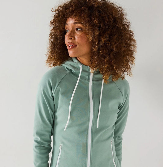 GYM + COFFEE - Mint Green Chill Full Zip Hoodie
