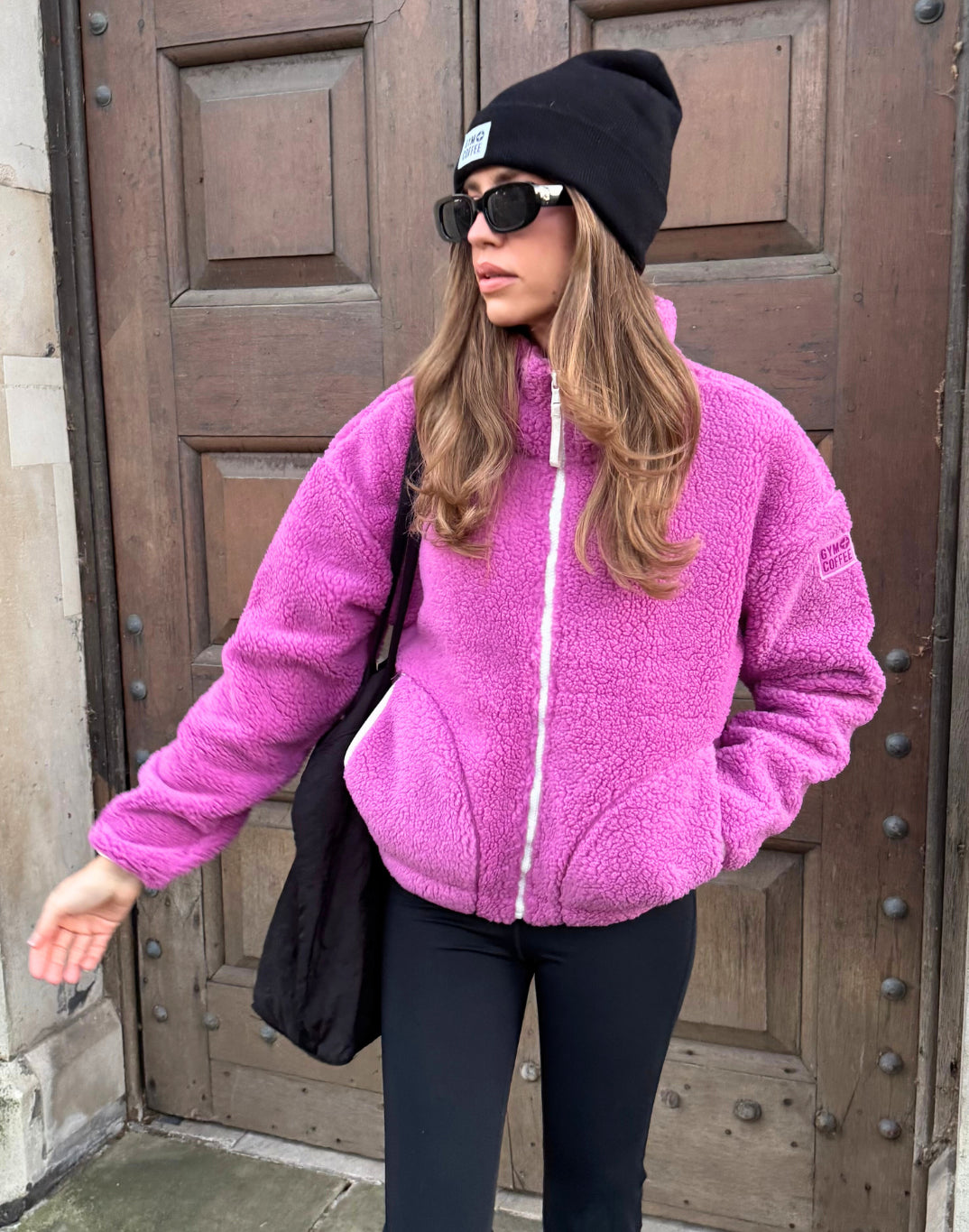 GYM+COFFEE INDUSTRY FLEECE JACKET - Crisp Pink