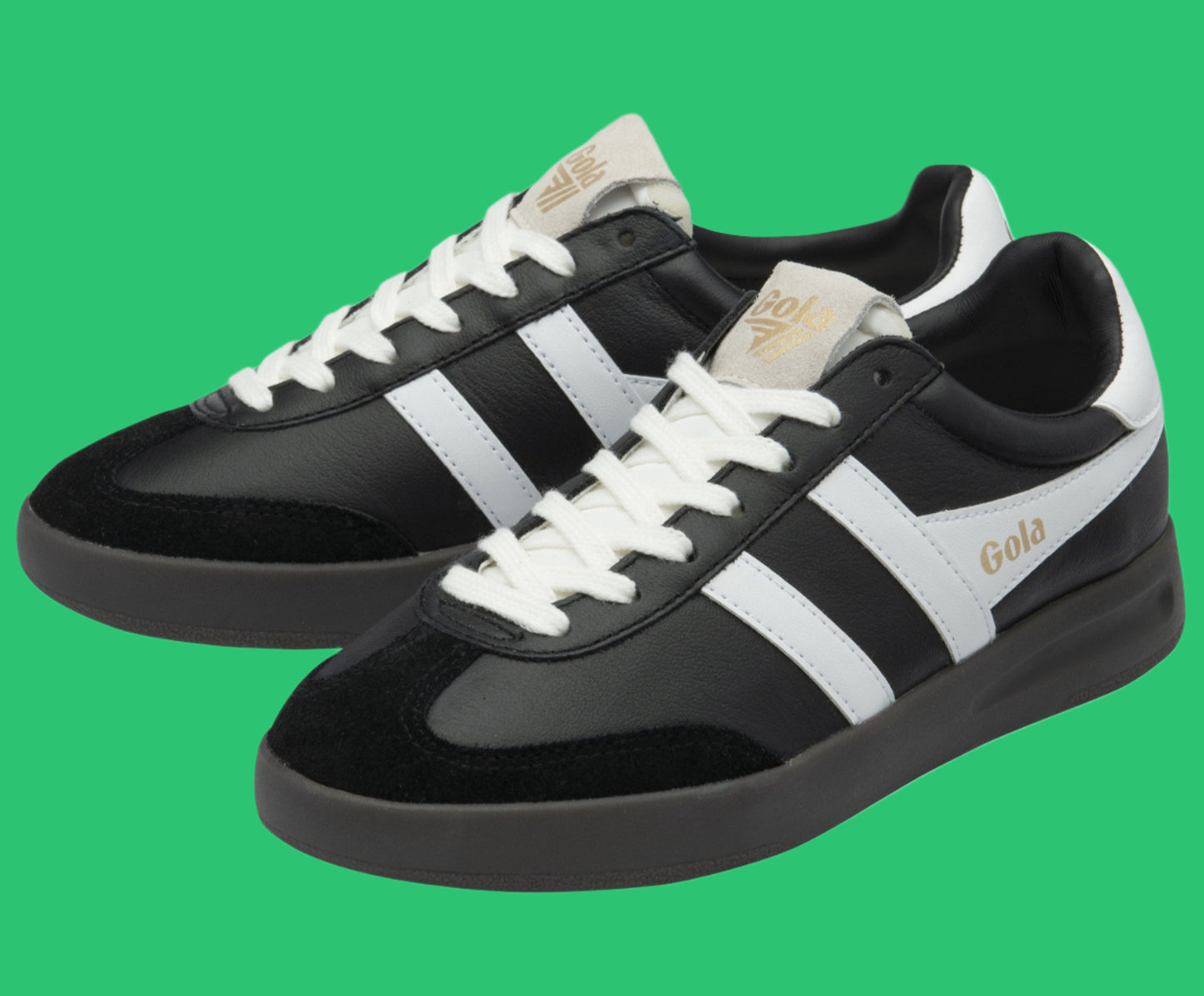 GOLA CYCLONE LEATHER - Black, White, Black Gum