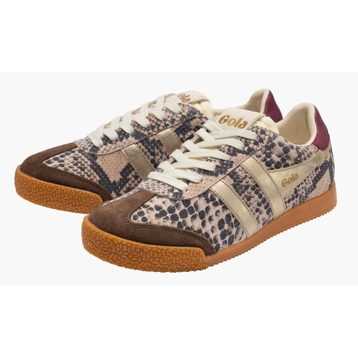 GOLA ELAN SAFARI - SNAKE/DARK BROWN/GOLD/CERISE